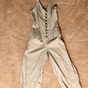 Sleeveless Button Front Jumpsuit Pickled Gray